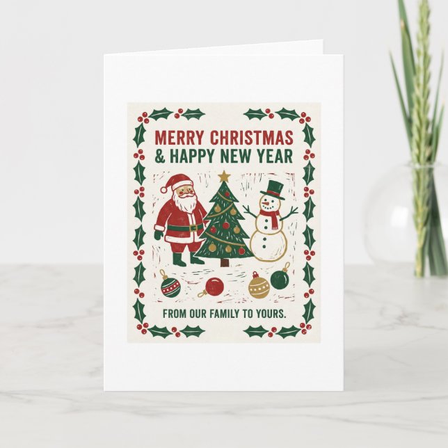 Tarjeta Feliz Navidad y un Feliz Año Nuevo (Anverso)