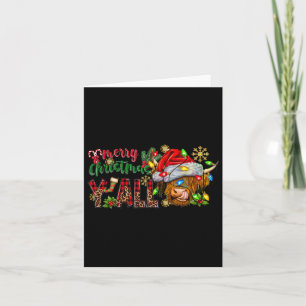 Tarjeta Feliz Navidad Y'all Cute Highland Cow Navidades