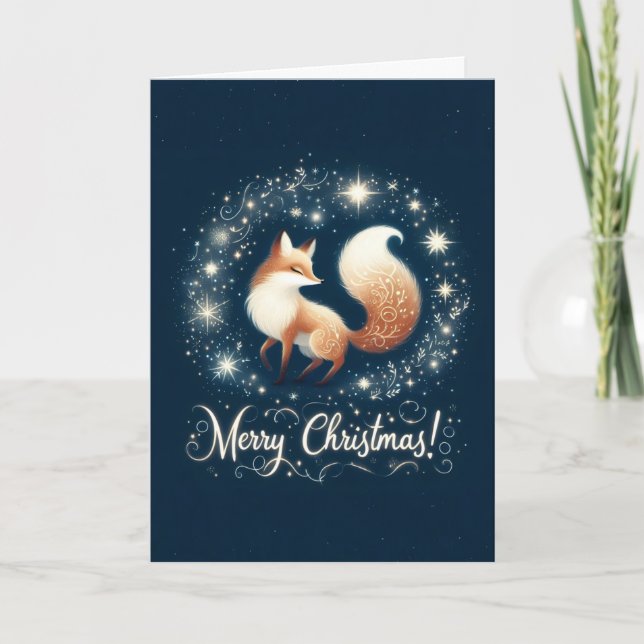 Tarjeta Feliz Navidad - Zorro Mágico (Anverso)