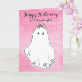 Tarjeta Feliz nieta de Halloween Ghost Pinkoween