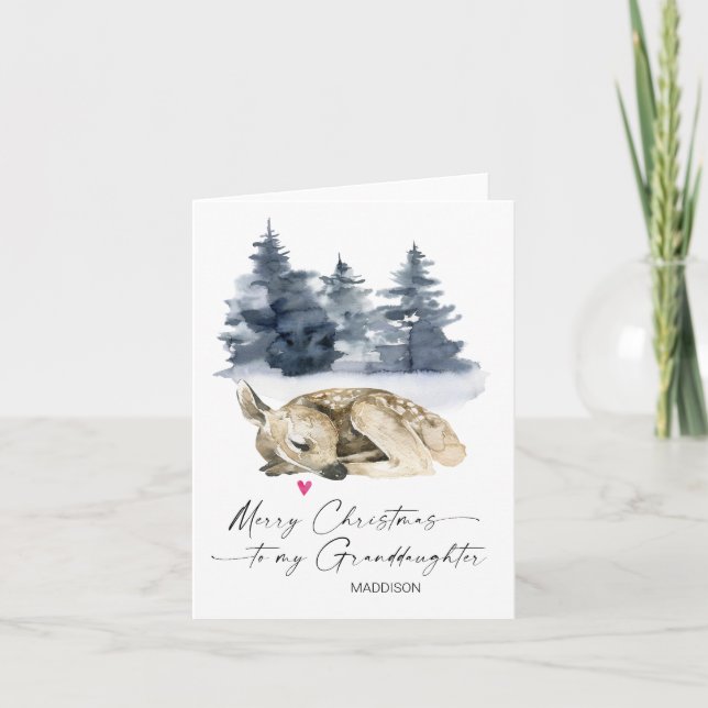 Tarjeta Feliz nieta navideña a los abuelos (Anverso)