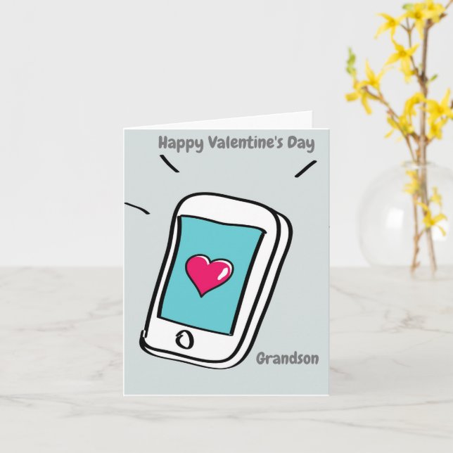 Tarjeta Feliz nieto de San Valentín (flor amarilla)