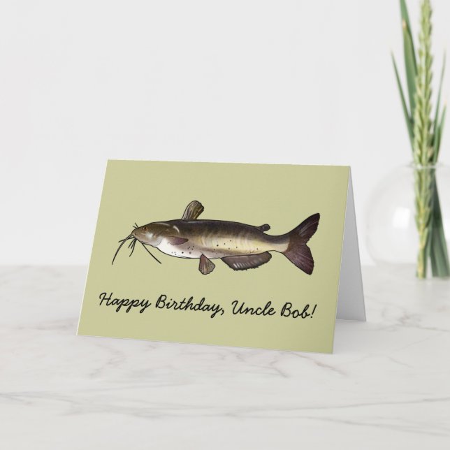 Tarjeta Felíz nombre de cumpleaños Personalizable Catfish (Anverso)