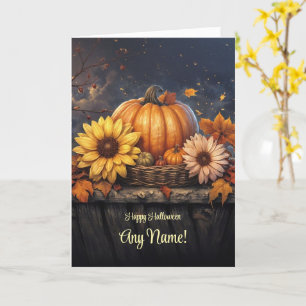 Tarjeta Feliz nombre personalizado de Halloween o nombres