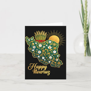 Tarjeta Feliz Nowruz Año Nuevo Persa Mapa Floral Irán