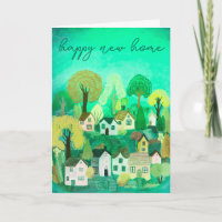 FELIZ NUEVO HOGAR Ilustracion de aldea rural