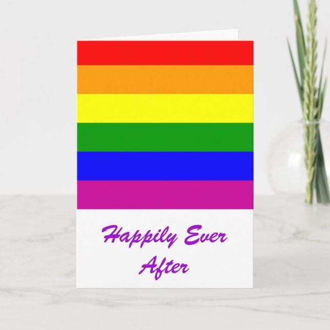 Tarjeta Feliz Nunca Después/Boda Gay (Anverso)