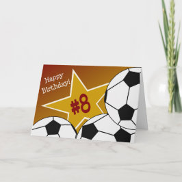 Tarjeta ¡Feliz octavo cumpleaños, Estrella del fútbol!