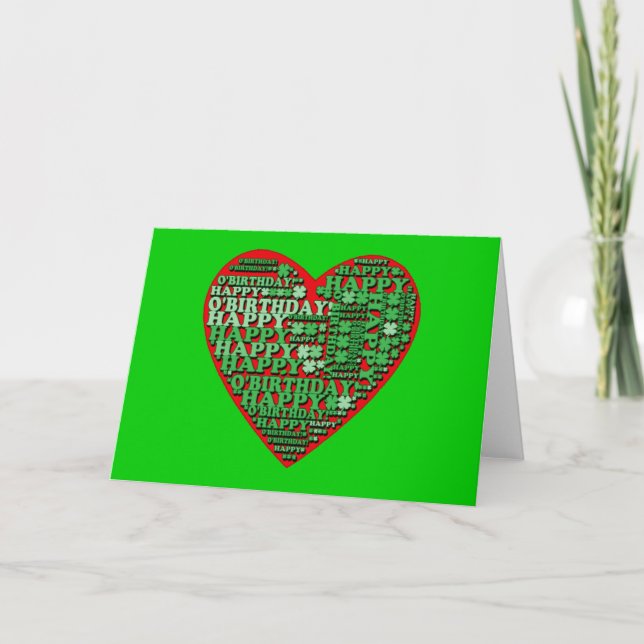 Tarjeta Feliz O'Cumpleaños San Patrón Día de Cumpleaños Ts (Anverso)