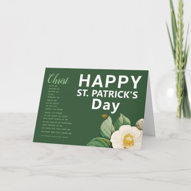 Tarjeta Feliz Oración del Día de San Patricio (Anverso)
