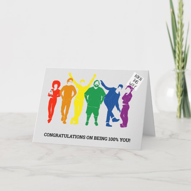 Tarjeta Feliz Orgullo Gay Saliendo Personalizado de las fe (Anverso)