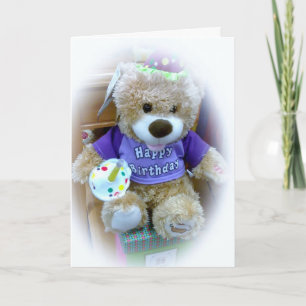 TARJETA FELIZ OSO DE CUMPLEAÑOS PARA NIÑOS