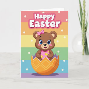 Tarjeta Feliz Oso de Primavera