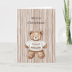 Tarjeta Feliz Oso Teddy Navideño Acogedor Cálido Lindo Ray