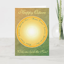 Tarjeta ¡Feliz Ostara! ¡Bienvenidos de vuelta al sol!