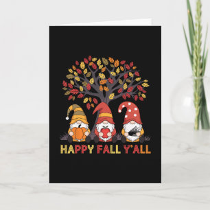 Tarjeta Feliz Otoño Calabaza Gnomo Jardín Día de Acción de
