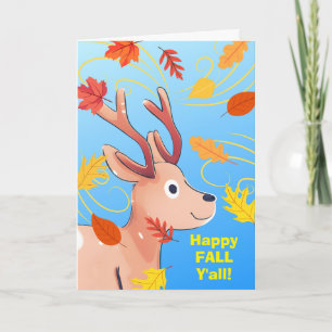 Tarjeta Feliz otoño con las hojas del otoño