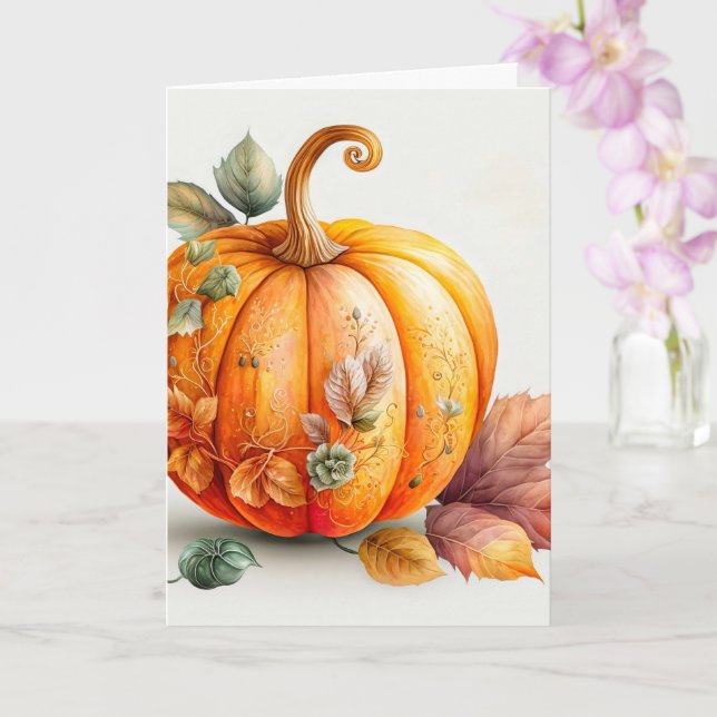 Tarjeta Feliz otoño - Feliz Halloween (Orquídea)
