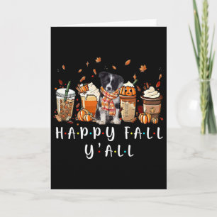 Tarjeta Feliz Otoño para Todos Perro Border Collie Café Ca
