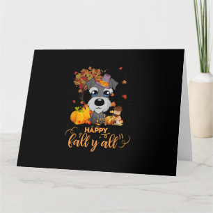 Tarjeta feliz otoño para todos perro schnauzer día de acci