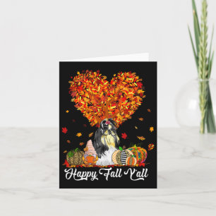 Tarjeta Feliz Otoño Para Todos Perro Shih Tzu Divertido Ca