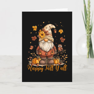 Tarjeta Feliz Otoño Todos Gnomo Calabaza Otoño Día de Acci