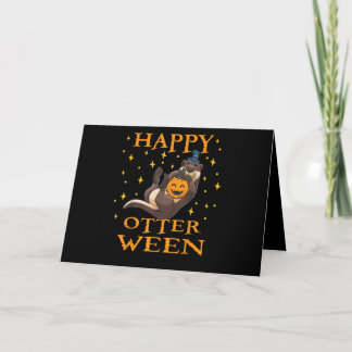 Tarjeta Feliz Otterween Disfraz de Halloween de Nutria Mar
