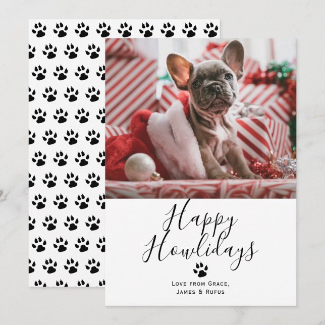 Tarjeta feliz para Navidades de perro Mascota de H (Anverso / Reverso)