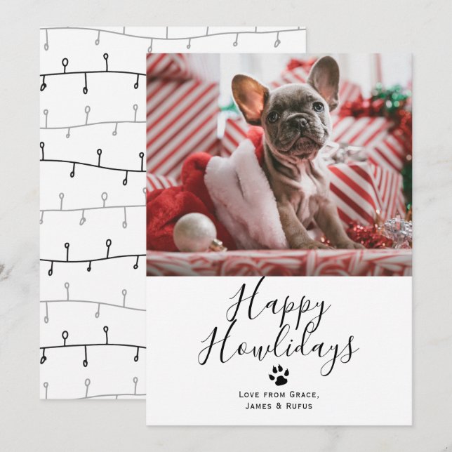 Tarjeta feliz para Navidades de perro Mascota de H (Anverso / Reverso)