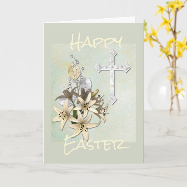Tarjeta Feliz Pascua (flor amarilla)