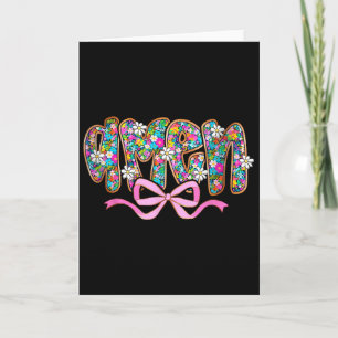 Tarjeta Feliz Pascua Amén Floral Preppy Versículo de la Bi