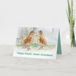 Tarjeta Feliz Pascua Bisnieto Pavo Ave
