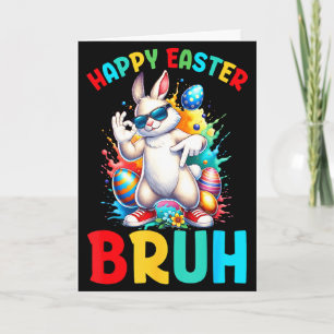Tarjeta Feliz pascua bruh 67 chicos niños conejo huevos se
