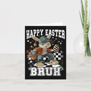 Tarjeta Feliz Pascua Bruh Bunny Skateboarding Niños Pequeñ