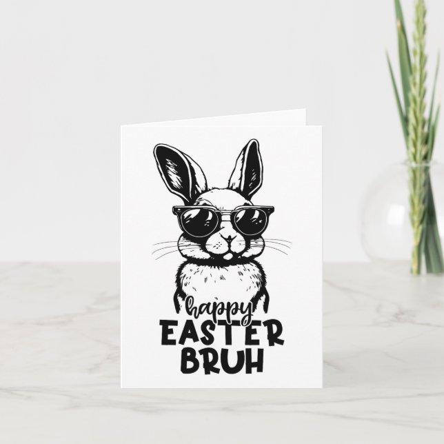 Tarjeta Feliz Pascua Bruh Gracioso Conejo Conejo Conejo Ni (Anverso)
