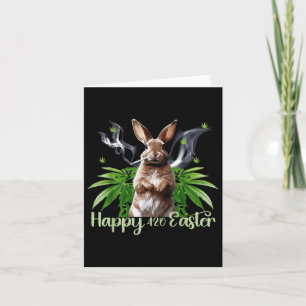 Tarjeta Feliz Pascua Bunny Smoed Weed Funny
