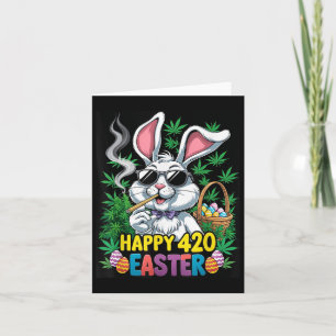 Tarjeta Feliz Pascua Bunny Smoking Weed Funny 2025