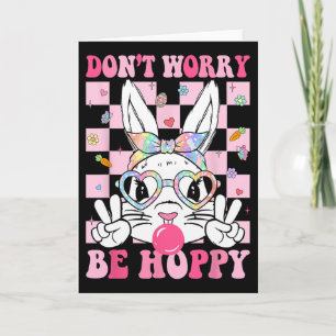 Tarjeta Feliz Pascua Cara de Conejo Groovy No te Preocupes