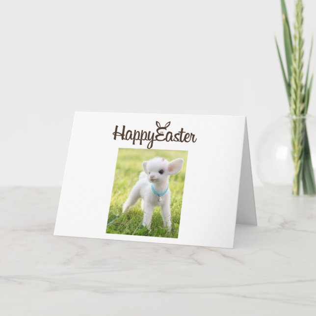 TARJETA FELIZ "PASCUA" CON CORDERO PARA TI (Anverso)