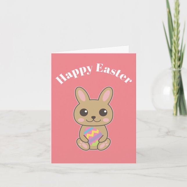 Tarjeta Feliz Pascua Conejito Lindo (Anverso)