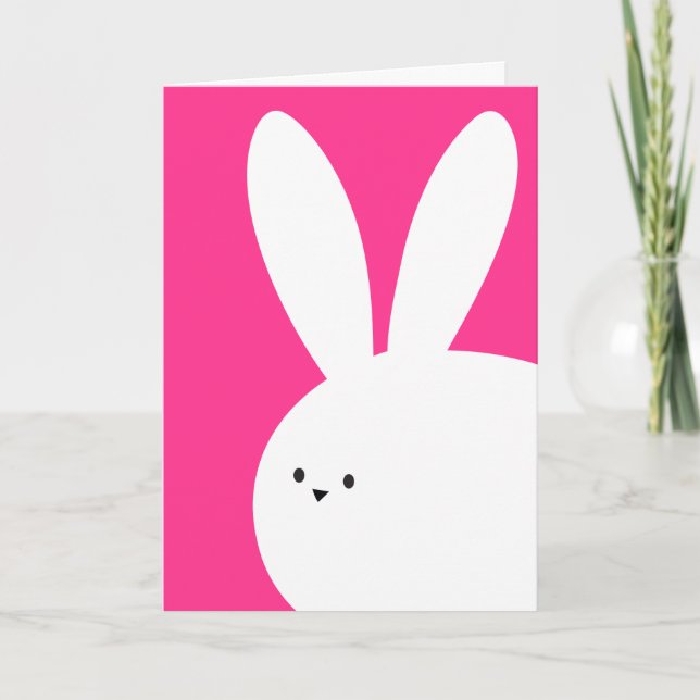 Tarjeta Feliz Pascua Conejo Blanco (Anverso)