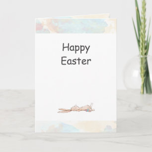 Tarjeta Feliz Pascua Conejo Bunny Relax Agua Fuerte Pascua