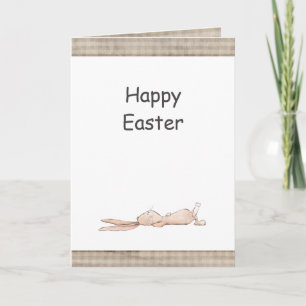 Tarjeta Feliz Pascua Conejo Chill Bunny Gingham Pascua 