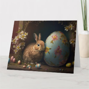 Tarjeta Feliz Pascua - Conejo conejo conejo con huevos dec