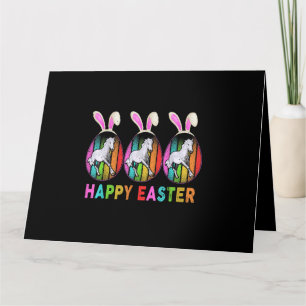 Tarjeta Feliz Pascua Conejo Lindo Caballo Amante Granjero