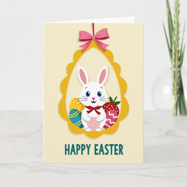 Tarjeta Feliz Pascua de Bunny (Anverso)