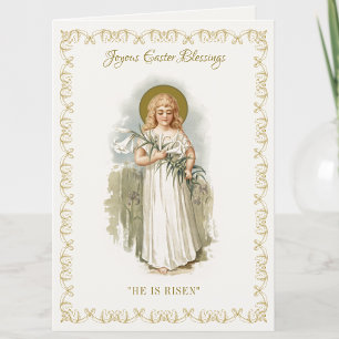 Tarjeta Feliz Pascua de Resurrección Virgen María Pascha V