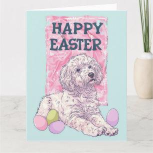 Tarjeta Feliz Pascua del Lebrel Afgano