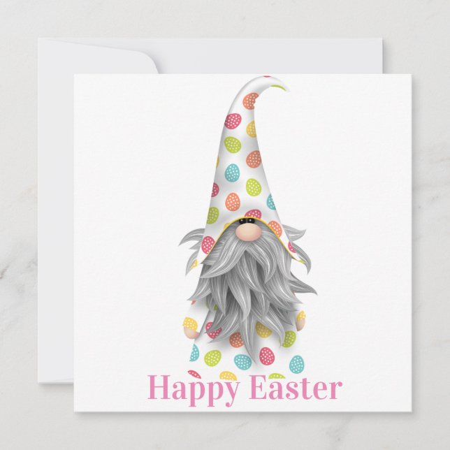 Tarjeta Feliz Pascua Gnome de Pascua (Anverso)