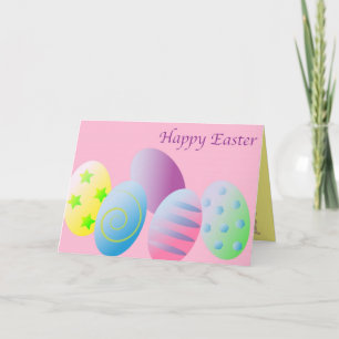 Tarjeta Feliz Pascua Huevos Coloridos Personalizables